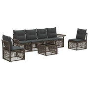 Set Divano da Giardino 7 pcs Grigio polyrattan