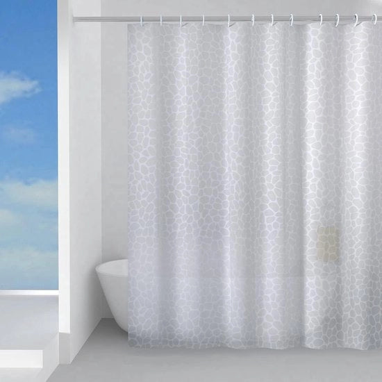 Doccia con tenda - Design funzionale - 120 x 200 cm - Bianco - Tela PEVA