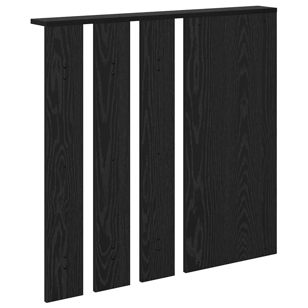 Appendiabiti a muro con lo scaffale Rovere nero 84 x 10 x 80 cm 874492