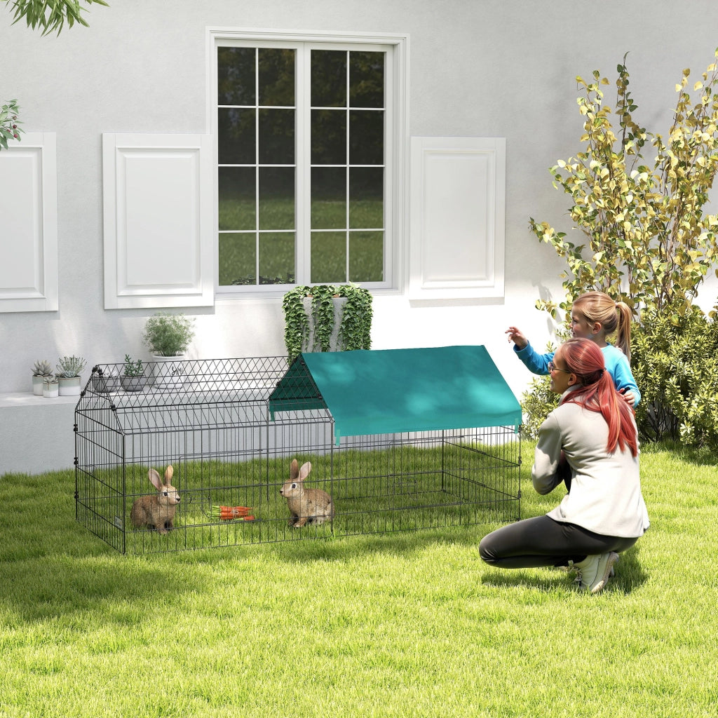 Gabbia per Galline Pollaio da Esterno con Telo di Copertura 185x75x75 cm in Acciaio Verde