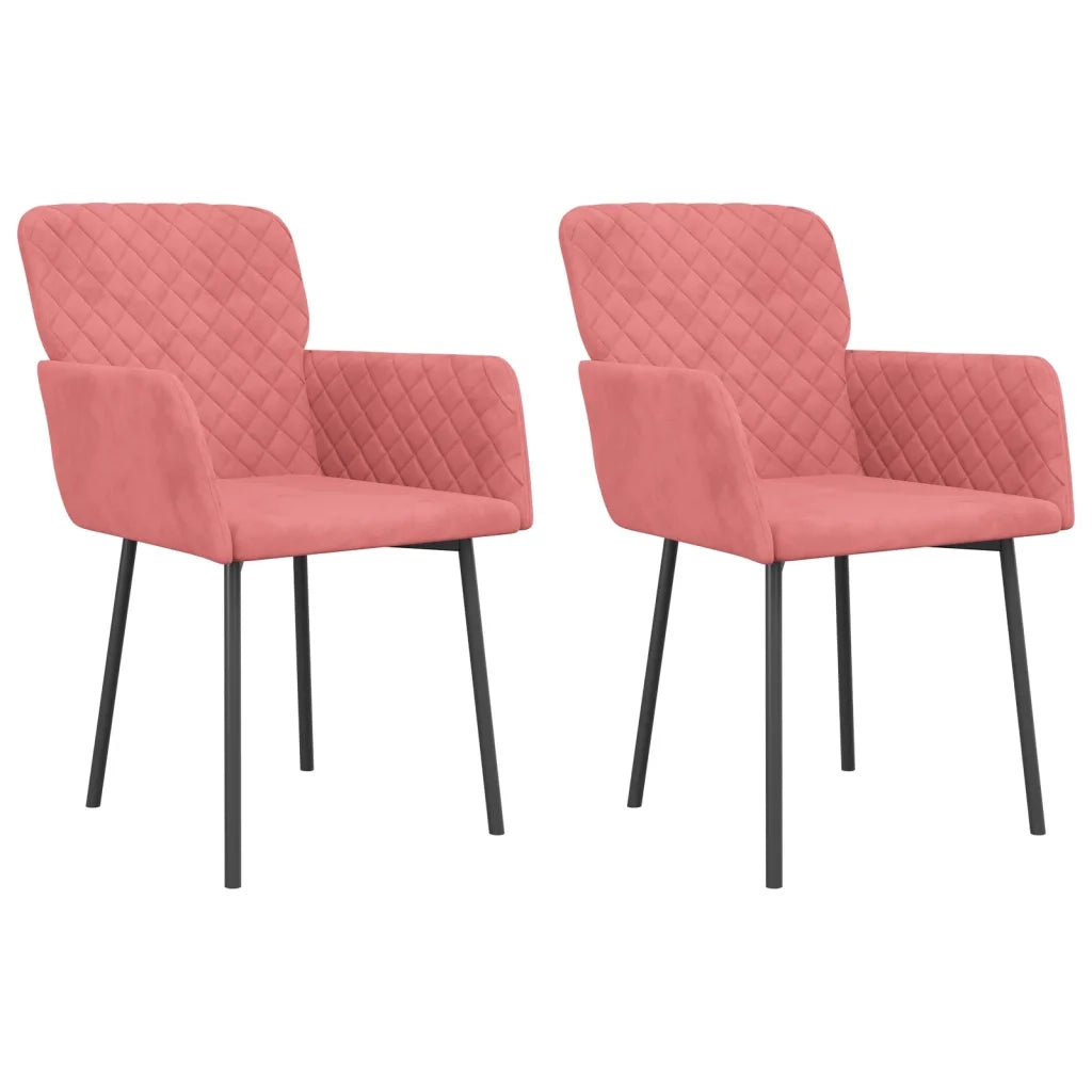 Sedie da Pranzo 2 pz Rosa in Velluto cod mxl 29142