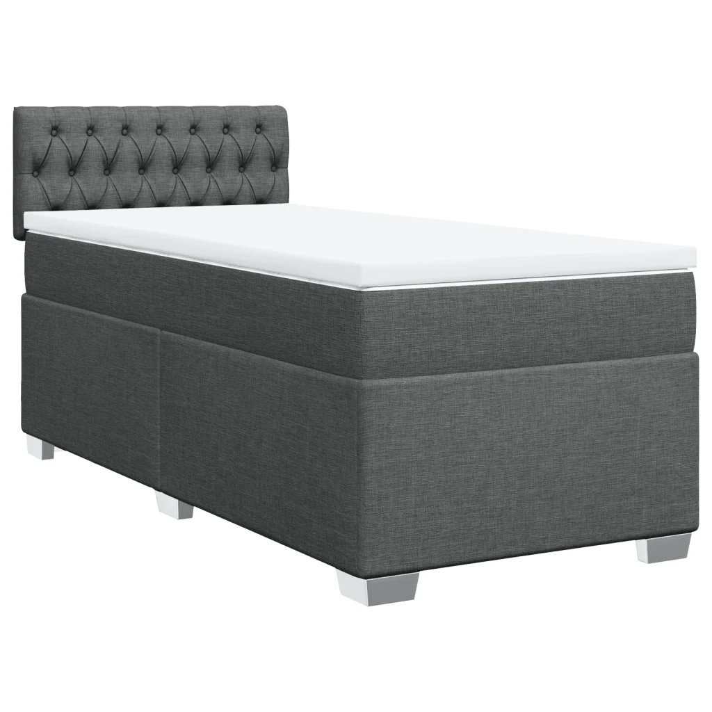 vidaXL Giroletto a Molle con Materasso Grigio Scuro 100x200 cm Tessuto