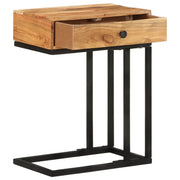 Tavolino Laterale a Forma di U-Tavolino da soggiorno 45x30x61 cm in Massello Acacia