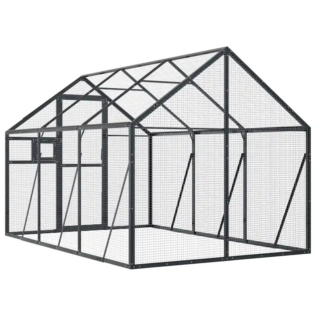 vidaXL Voliera Antracite 1,79x3x1,85 m in Alluminio