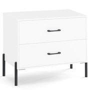 Cassettiera con 2 cassetti 71 x 40 x 61 cm soluzione funzionale per riporre gli oggetti stile moderno e minimalista MDF bianco 20_0017302