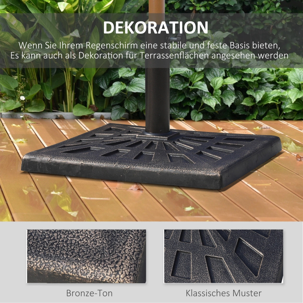 Base per ombrellone 15 kg quadrata in metallo ¨C zephmum ¨C bronzo, per diametro 38mm