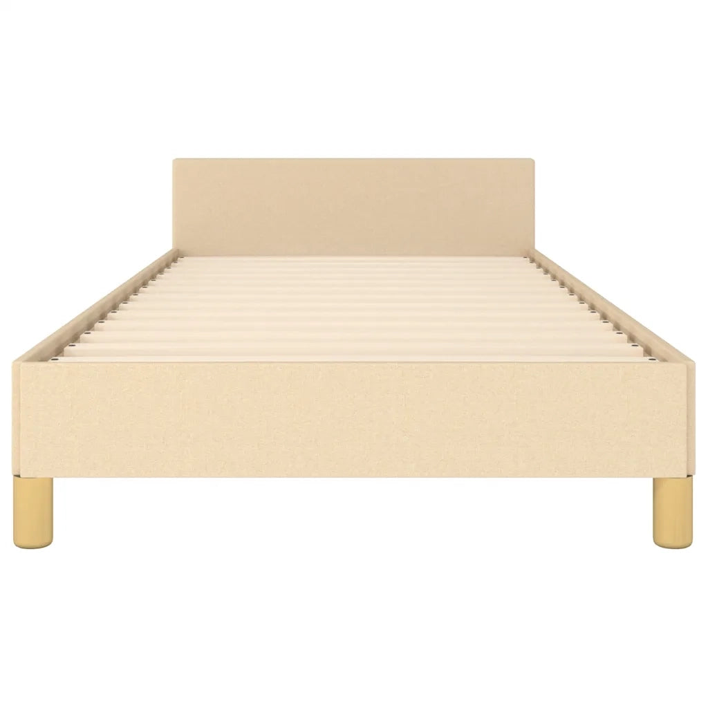 Giroletto con Testiera senza Materasso Crema 90x200 cm Tessuto 347388