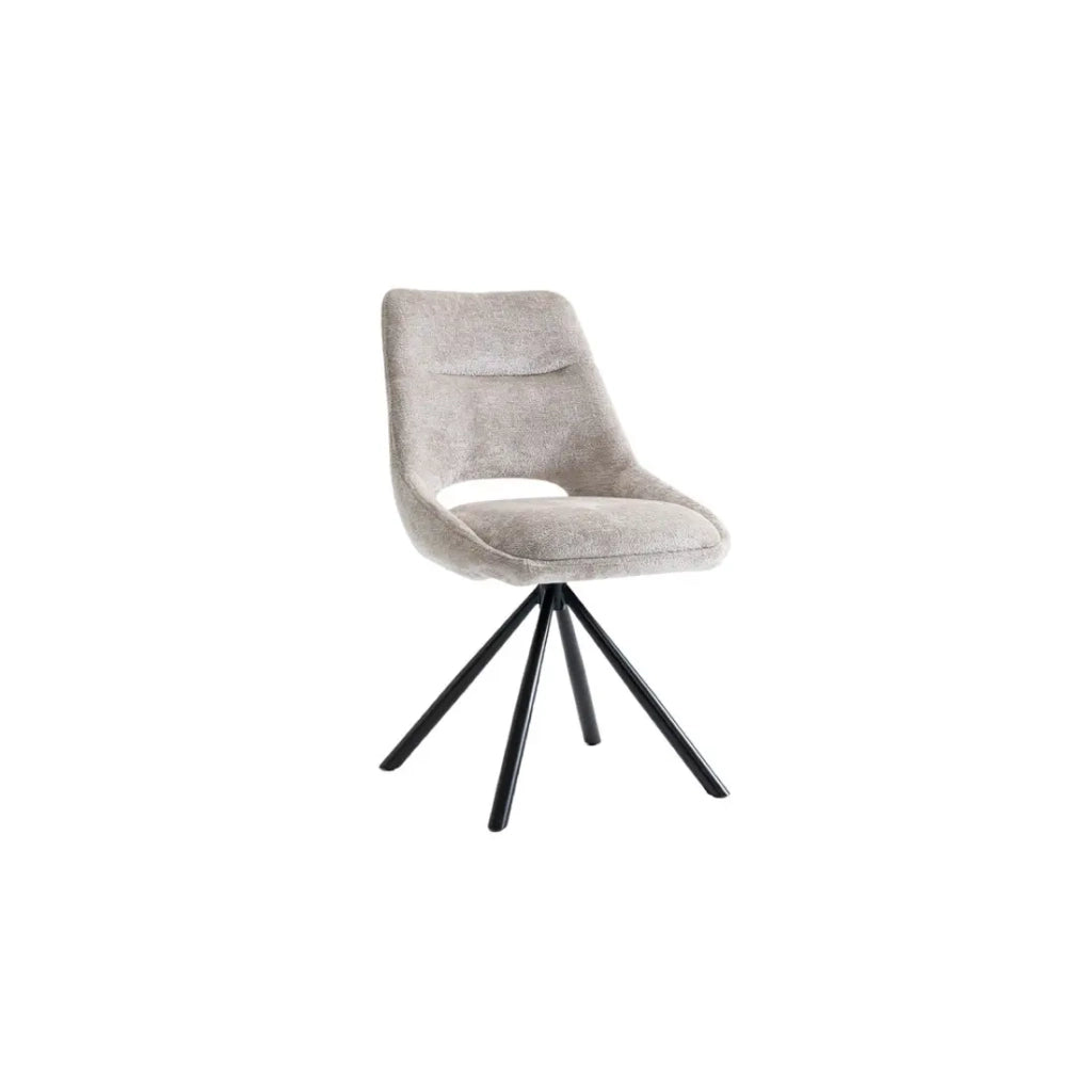 Set di 2 sedie YUMENA – Tessuto beige – Gambe in metallo – Design minimalista – Eleganza naturale e contemporanea