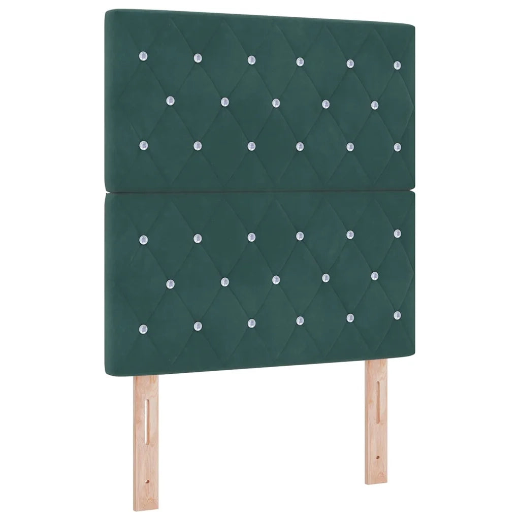 Letto a molle con materasso Verde Scuro 80 x 200 cm Velluto 3341927
