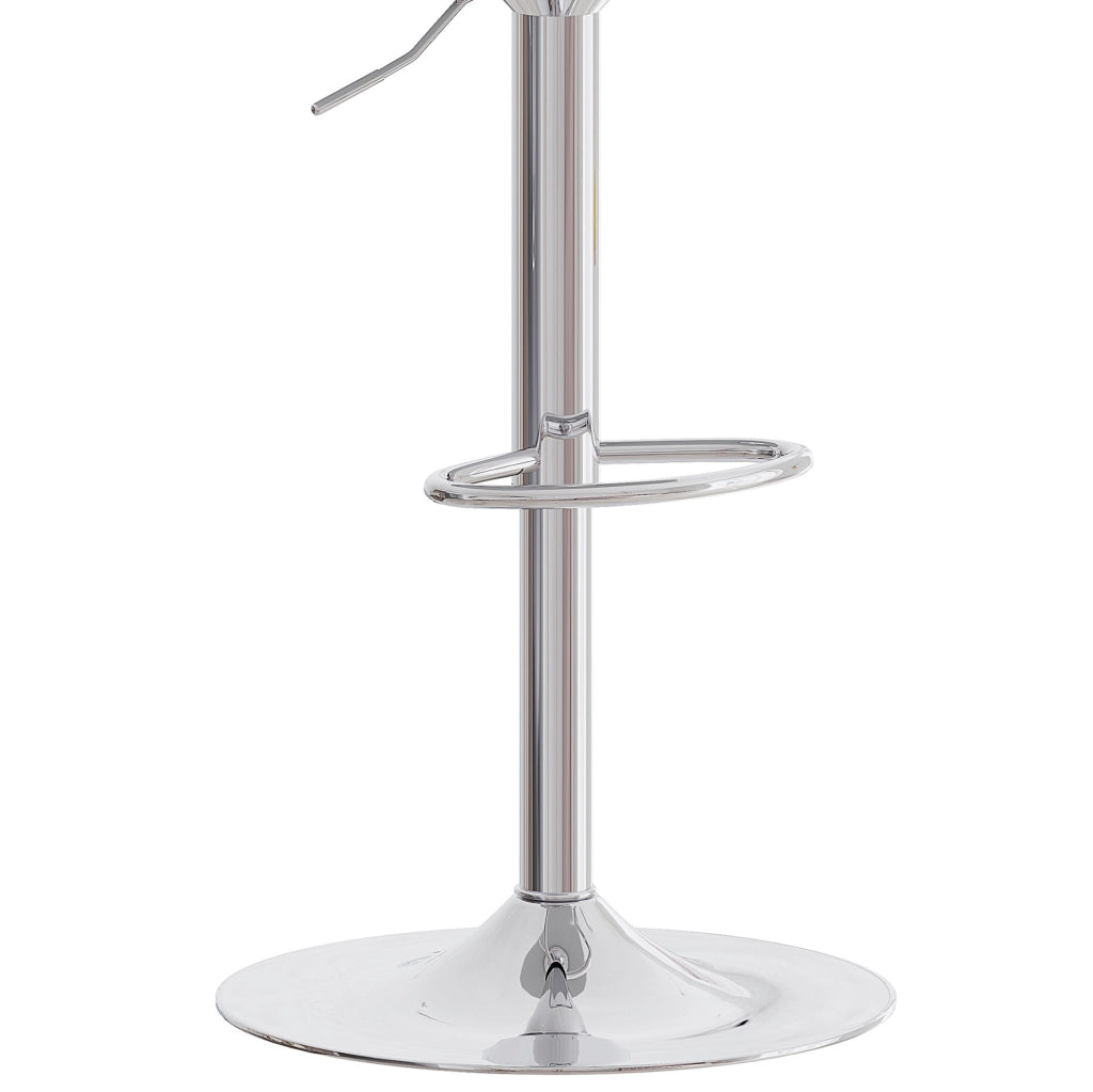Set 2 sgabelli bar regolabili e girevoli 360° in PU bianco e metallo argento HAVRYA