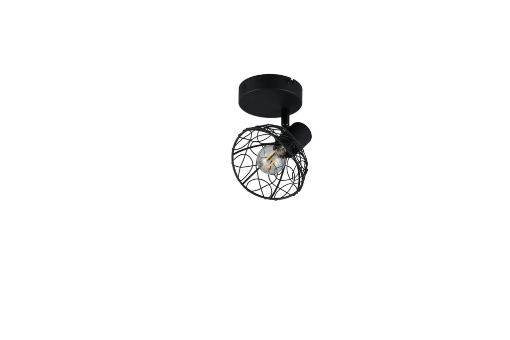 Faretto da soffitto industriale nero gabbia 1xE14 YAKO RL