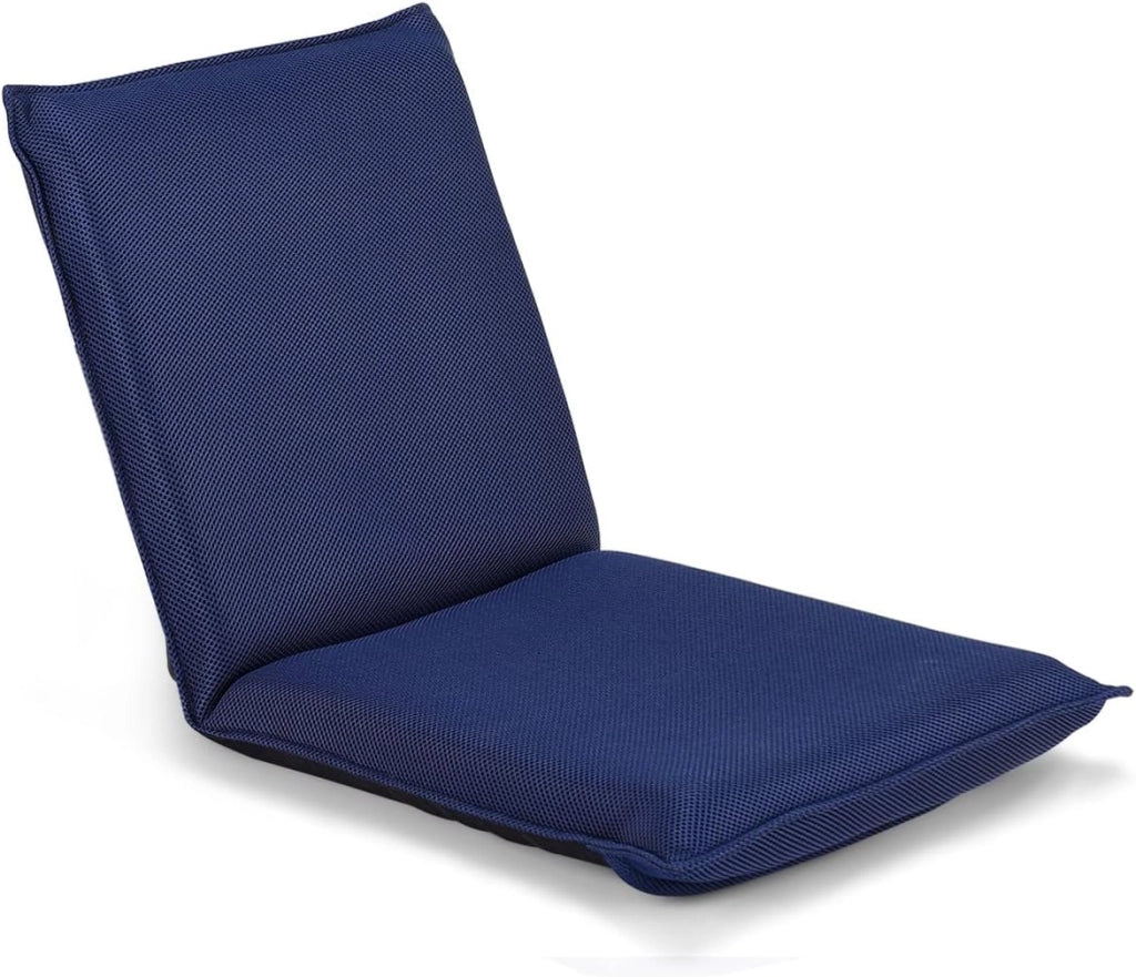 Sedia da Pavimento, con Schienale Regolabile a 6 Livelli, Cuscino da Terra Pighevole Imbottito in Spugna, Sedia Reclinabile per Salotto Camera da Letto Studio Relax Lettura (Beige)