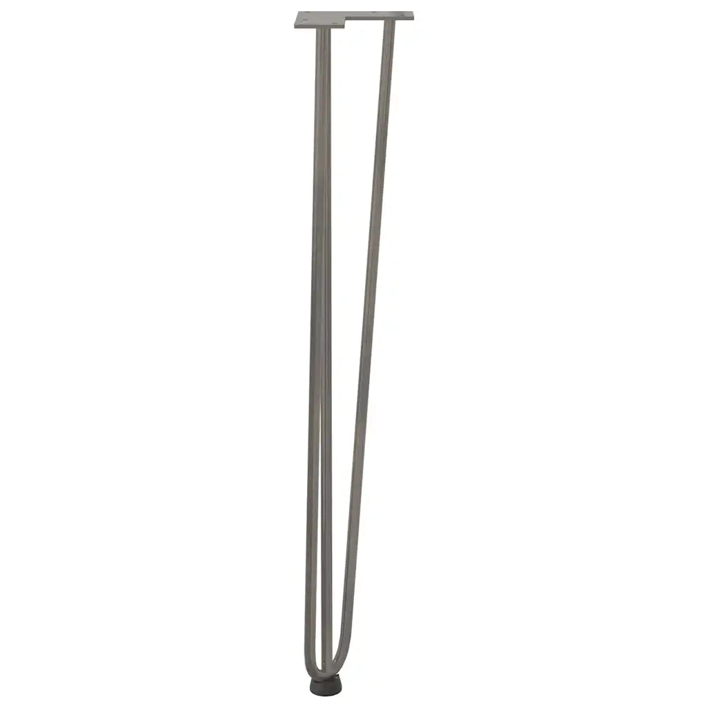 Gambe a forcina per tavoli consolle 4 pz in acciaio naturale 72 cm in acciaio massiccio 4012447