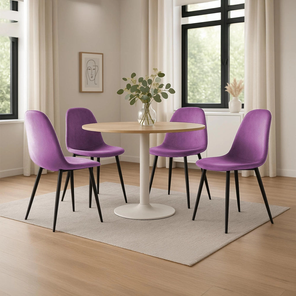 Set di 4 sedie da pranzo in velluto Napier 7