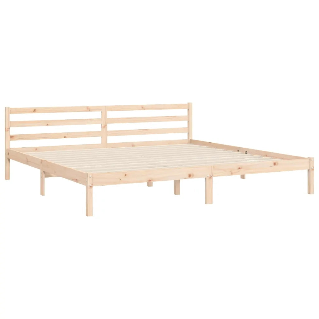 Giroletto con Testiera Super King Size-Struttura Letto in Legno Massello 854393