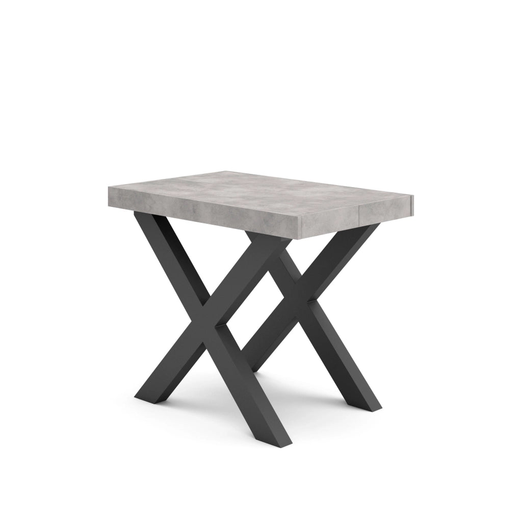 Consolle allungabile, 58 fino 180x90x73cm, Per 8 persone, Gambe in legno, grigio cemento RF2761