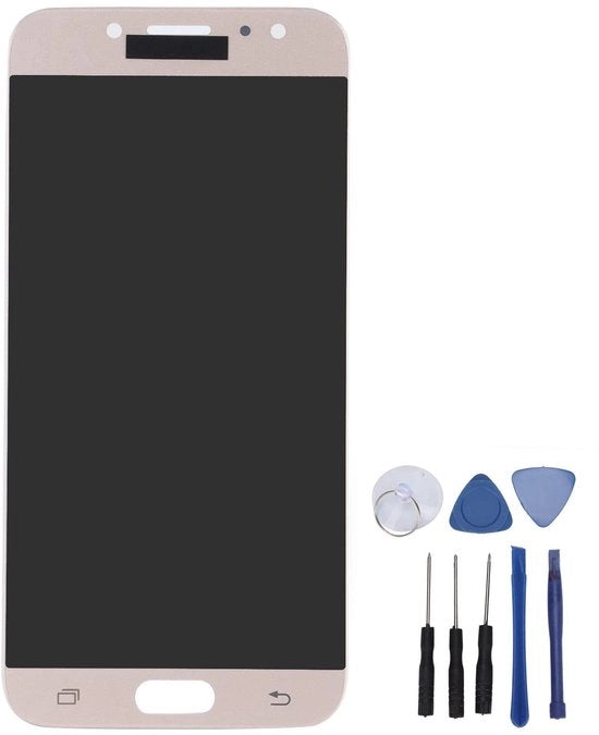 Schermo LCD di sostituzione - Tastiera sensibile al tocco - Assemblaggio digitizer - Adatto per Galaxy J730/J7 2017/J7 PRO - Incluso kit di accessorio - Nero - Schermo per smartphone