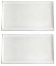 Set 2 Vassoi Rettangolari 34x16x2,4 cm in Porcellana Allluminica Kaleidos Aluxina Bianchi