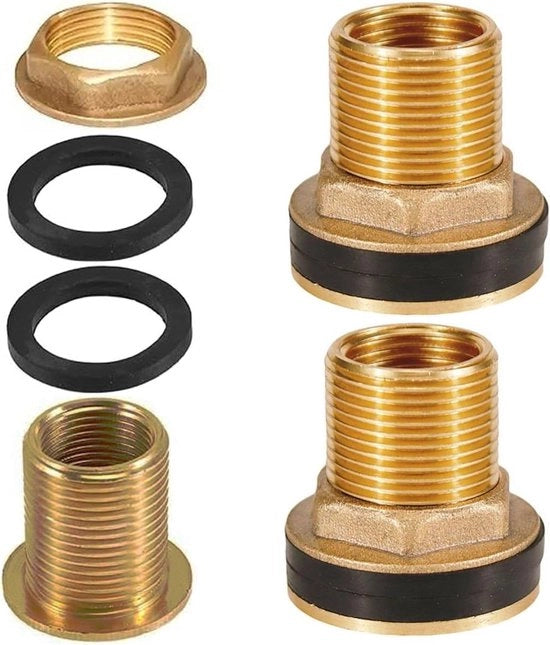 Regolatore di flusso di acqua 3 pezzi con connettore in ottone per tubi 1/2 pollici all'esterno e 3/8 pollici all'interno - connettore per tubi - valvole per serbatoi di acqua e serbatoi di acqua.