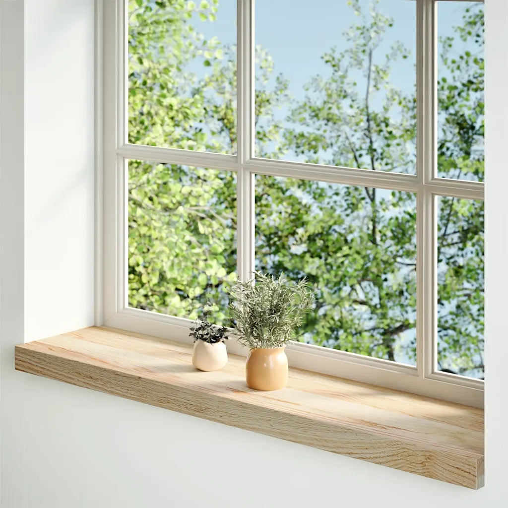 Davanzali 2 pz Non Trattati 80x20x2 cm Legno Massello di Rovere