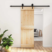 Porta scorrevole Naturale e Nero 70 x 210 cm 3445152