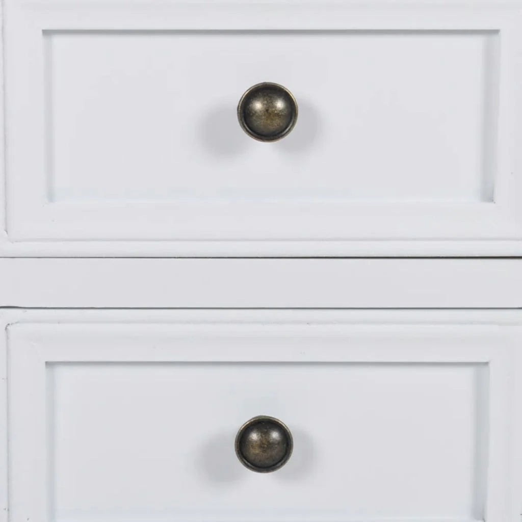 Comodino cassettiera mobile da camera da letto con 2 cassetti MDF bianco 1402086