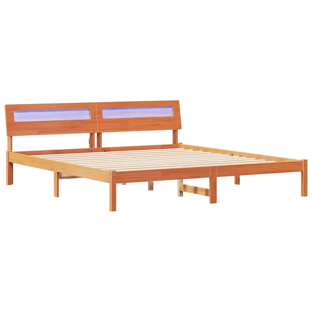 vidaXL Struttura del letto con testiera Cera marrone 180 x 200 cm