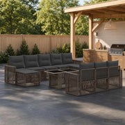 Set Divano da Giardino 11 pz Grigio e Grigio Scuro polyrattan 3436853