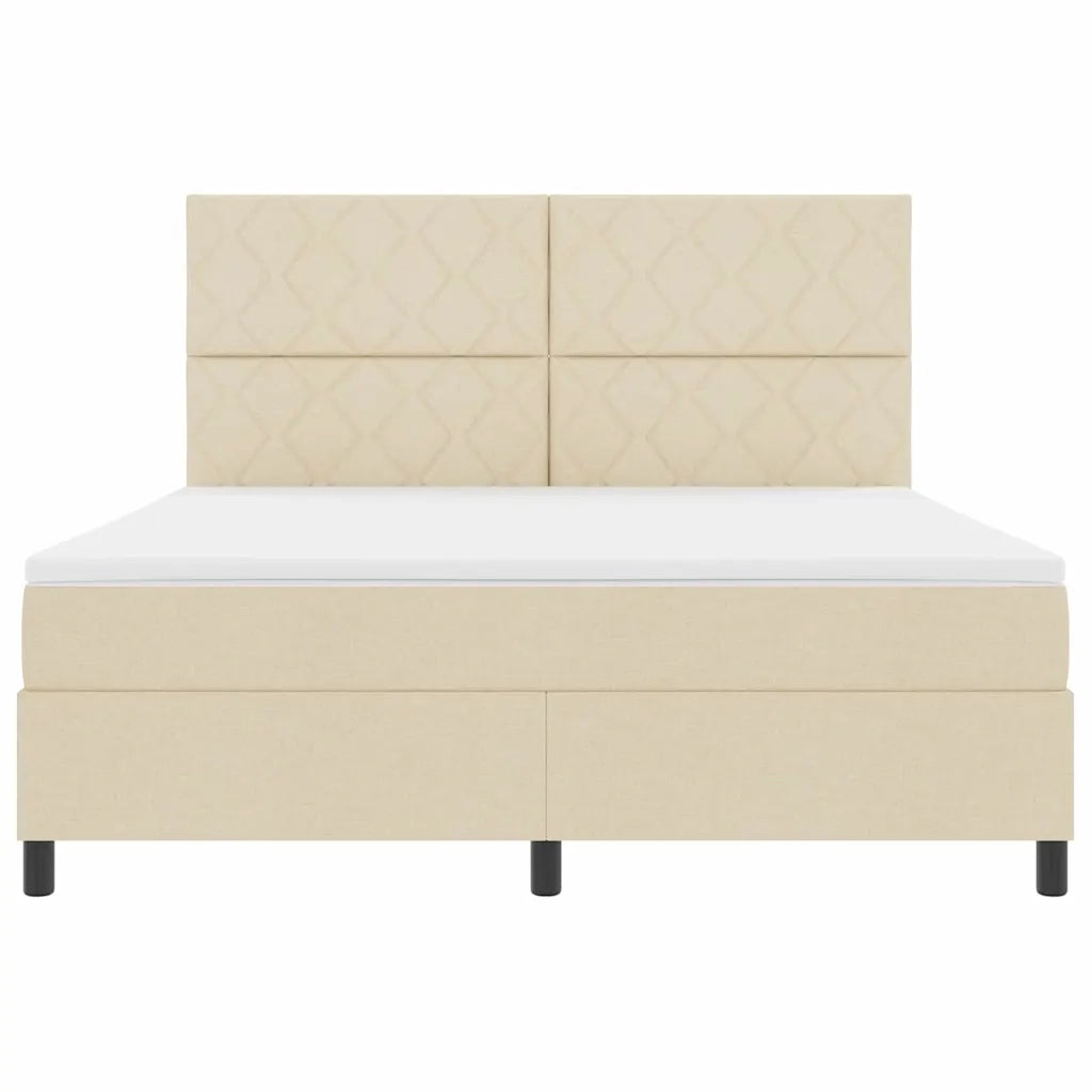 Letto a molle con testiera Crema 180 x 200 cm Tessuto 3339488