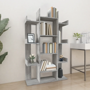 Libreria-Scaffale per Libri-Mobile di Stoccaggio Grigio Sonoma 86x25,5x140 cm in Legno Multistrato