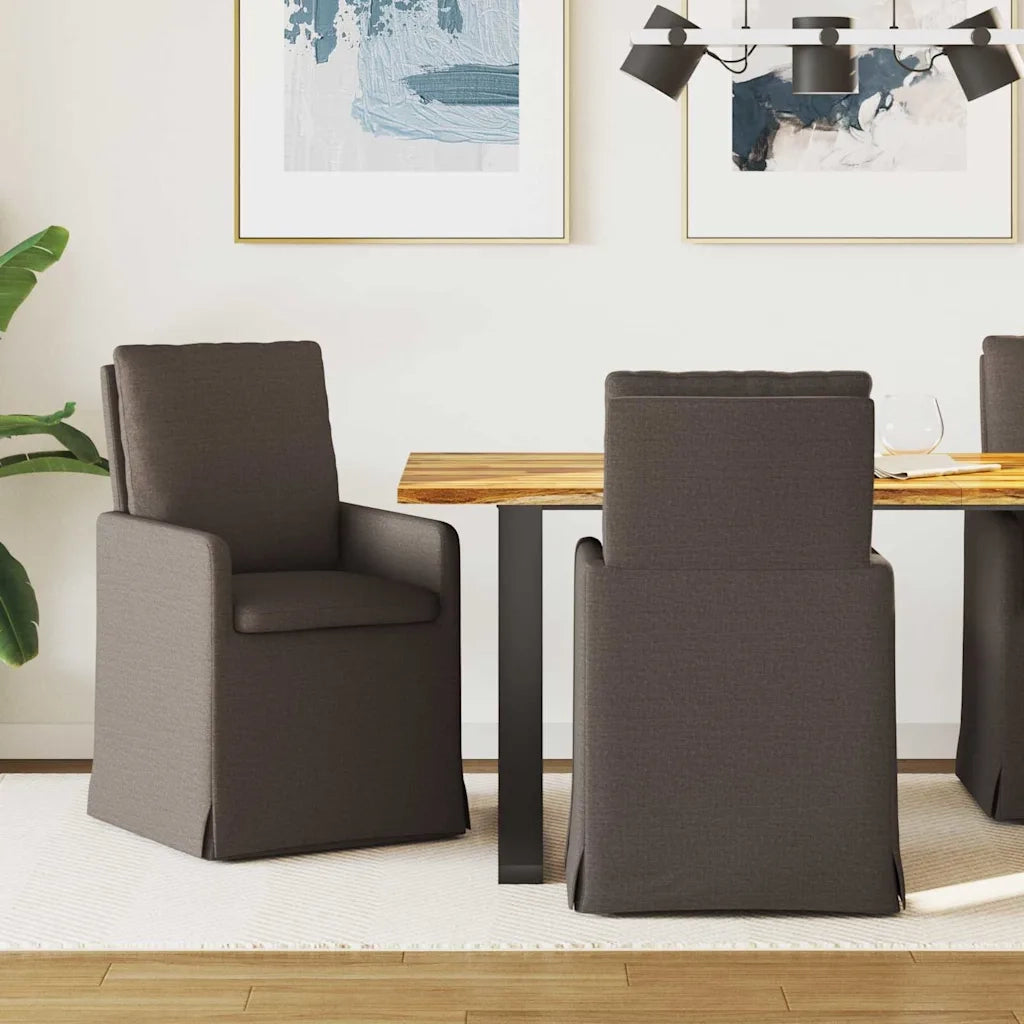 Sedie da pranzo 2 pcs Grigio scuro 57 x 67 x 98 cm Tela