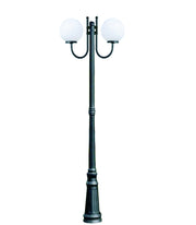 LAMPIONE 2 LUCI SU PALO MODELLO SFERA  2x100w IP44 cm.230h. colore nero    SYNTESY