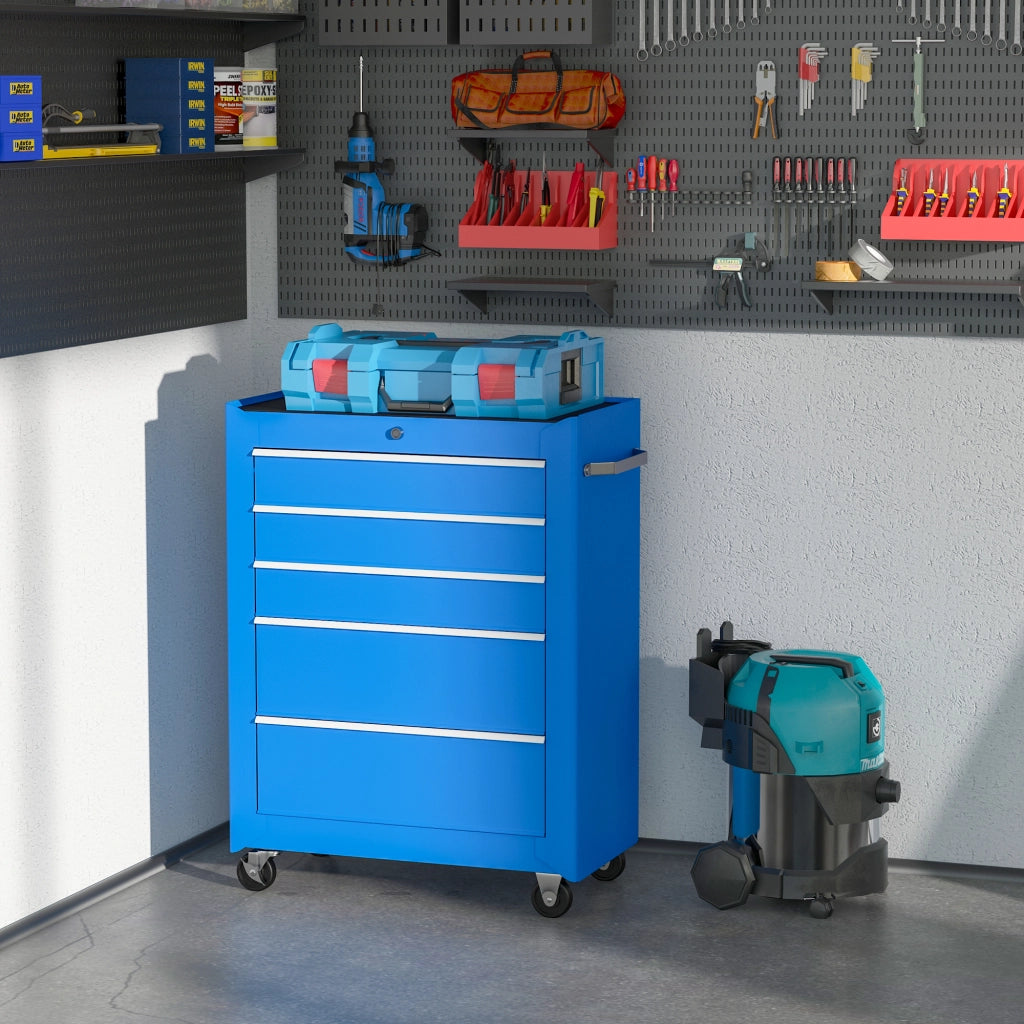 Carrello Attrezzi con Cassettiera ¨C Zephmum ¨C Azzurro 61.5x33x82.5cm