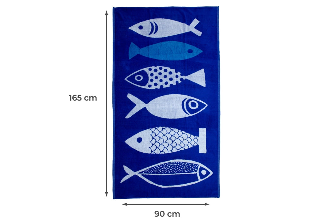 Telo Mare Jacquard Spugna Asciugamano Spiaggia Disegno Lipari