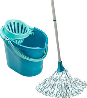 Mop classico con fibre assorbenti - Set completo di spazzola per pavimenti e contenitore per l'acqua - Mop con testa flessibile - Set di strisce