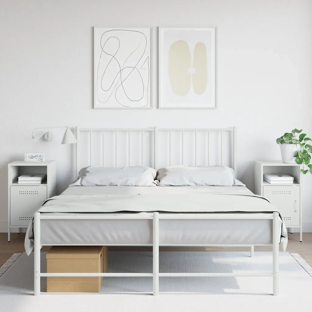 vidaXL Comodini 2 pz Bianchi 36x39x68 cm in Acciaio