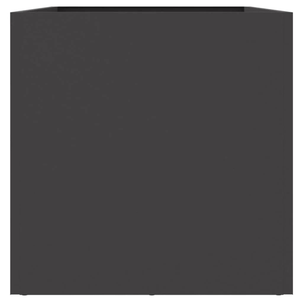 Fioriera rialzata per piante fiori terrazza giardino 62 x 30 x 29 cm acciaio nero 02_0037739