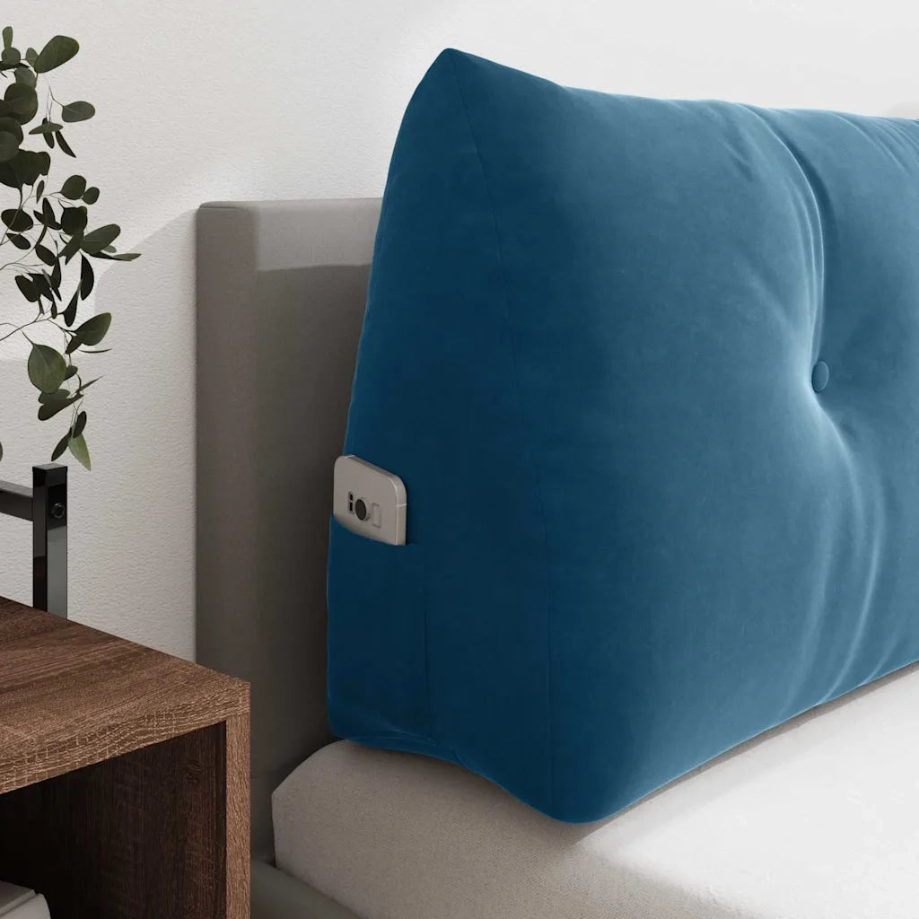 Cuscino per Schiena Blu 100 x 24 x 50 cm Velluto