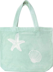 Sacca di mare Badstof XXL, leggero e pieghevole, 46x54 cm, 100% cotone, OEKOTEX-100, verde menta