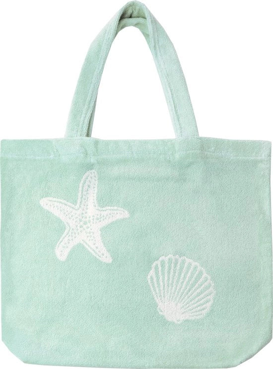 Sacca di mare Badstof XXL, leggero e pieghevole, 46x54 cm, 100% cotone, OEKOTEX-100, verde menta