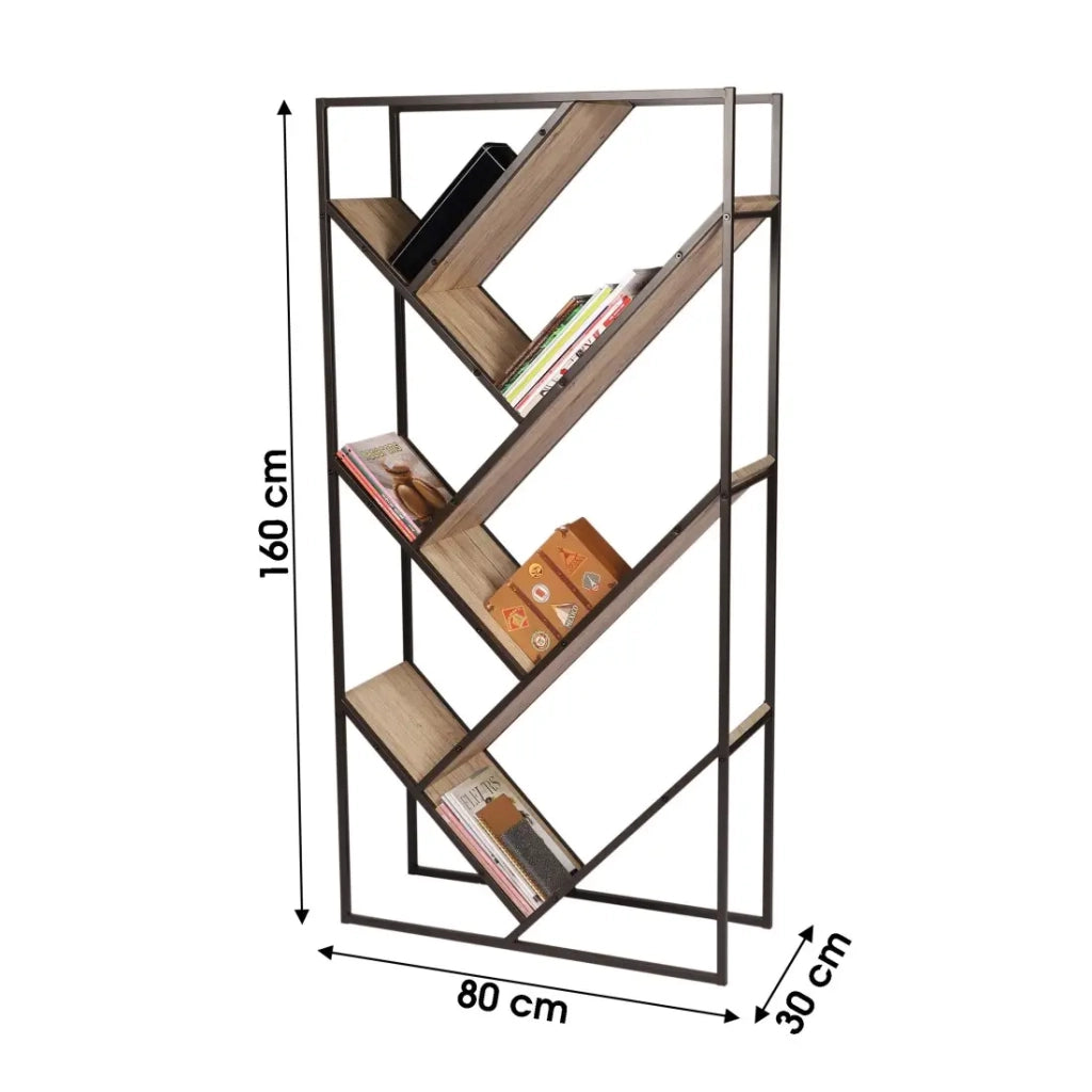 Libreria da ufficio design con 7 ripiani collezione DARYL - Dimensioni 80x30x160 cm