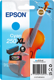 Epson 250XL Violin Claria Photo HD cartuccia d'inchiostro 1 pz Originale Resa elevata (XL) Ciano