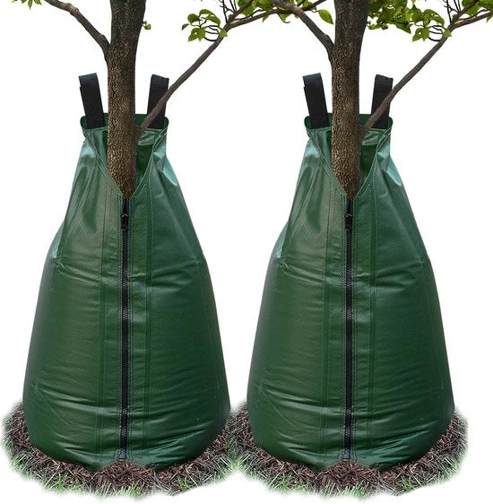 Set di irrigazione per alberi, 2 pezzi 75 litri, sacco di irrigazione per alberi in PVC UV resistente, sacco di irrigazione per irrigazione continua e diretta per alberi