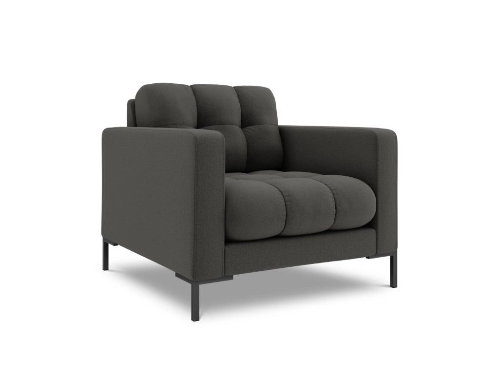 Cosmopolitan Design - Poltrona "Bali" in tessuto strutturato grigio scuro 