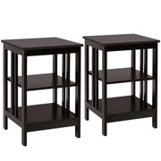 Set di 2 comodini moderni 40 x 40 x 61 cm con vano portaoggetti antiscivolo per soggiorno/camera da letto MDF marrone 20_0012517