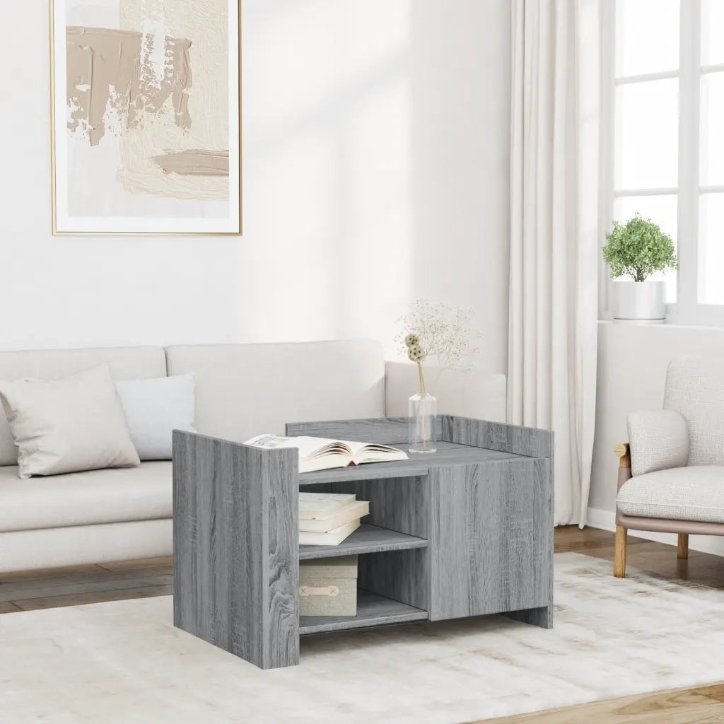 Tavolino Salotto-Tavolino da soggiorno-Tavolo Grigio Sonoma 80x50x50 cm Legno Multistrato 720793