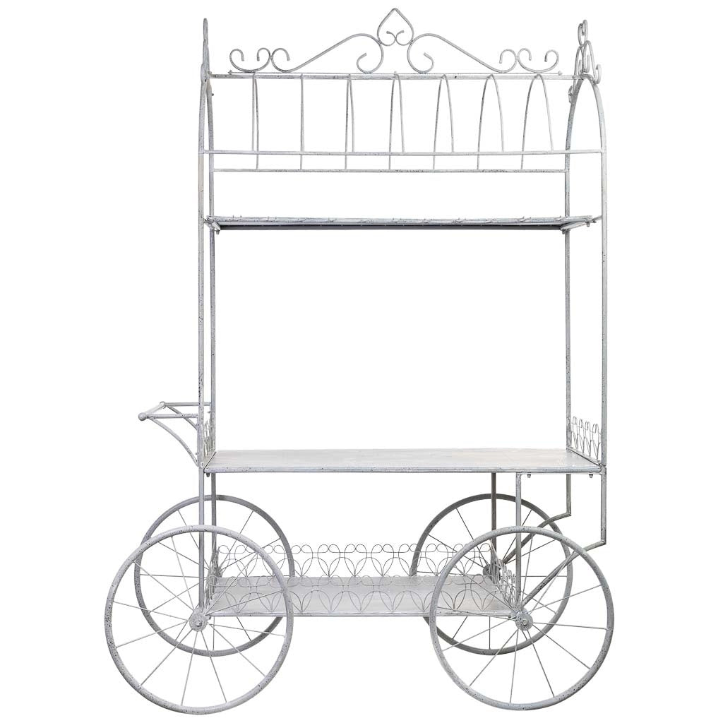Carrello espositivo in metallo grigio 161,93x90,17x246,38h cm