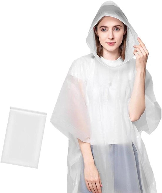 Regenjas Premium con materiale EVA e cappuccio per donne - Impermeabile e ideale per bicicletta, camminata e attività all'aperto.