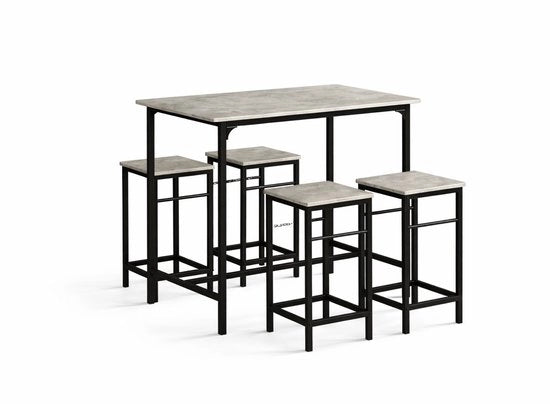 Set da Cucina con 4 Sedili - Set di Cucina Industriale per Cucina e Sala da Pranzo - Tavolo da Pranzo Alto con Sedili - Set da Pranzo Compatto per Spazi Chiusi 

Modello: 
Dimensioni: 
Peso: 
Materiali: 
Colore: 
Compatibilità: