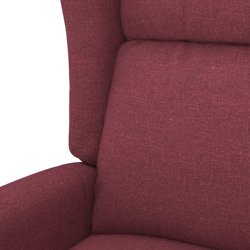 Poltrona ad Ala Reclinabile Elettrica Rosso Vino in Tessuto